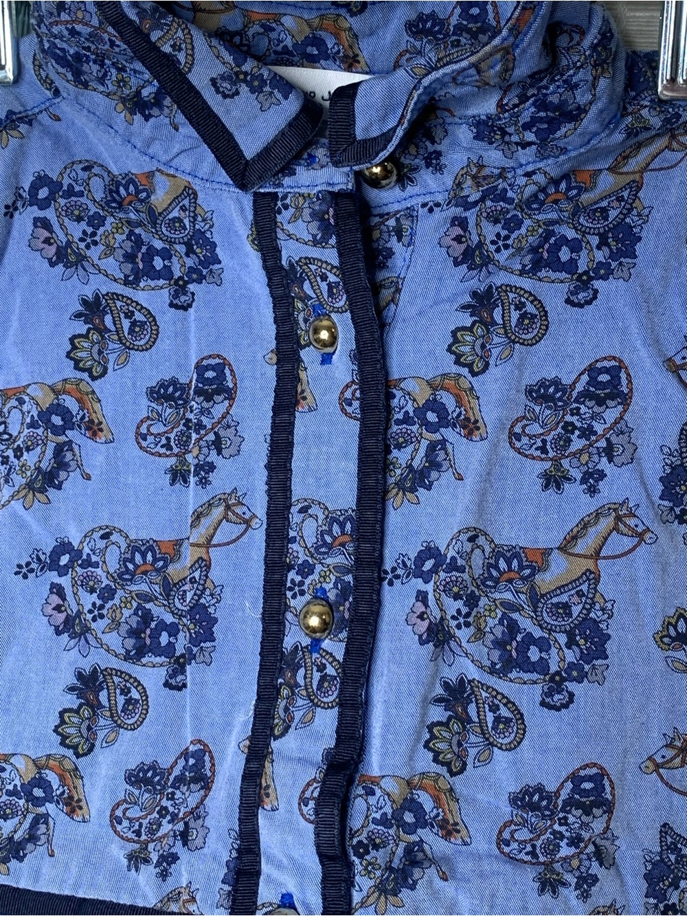 Janie And Jack Lined Paisley Carousel Horse Cotton Dress Size 3 Whimsical Party - Picture 3 of 7